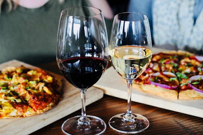 Wine and flatbreads at The Lobby Kitchen & Bar